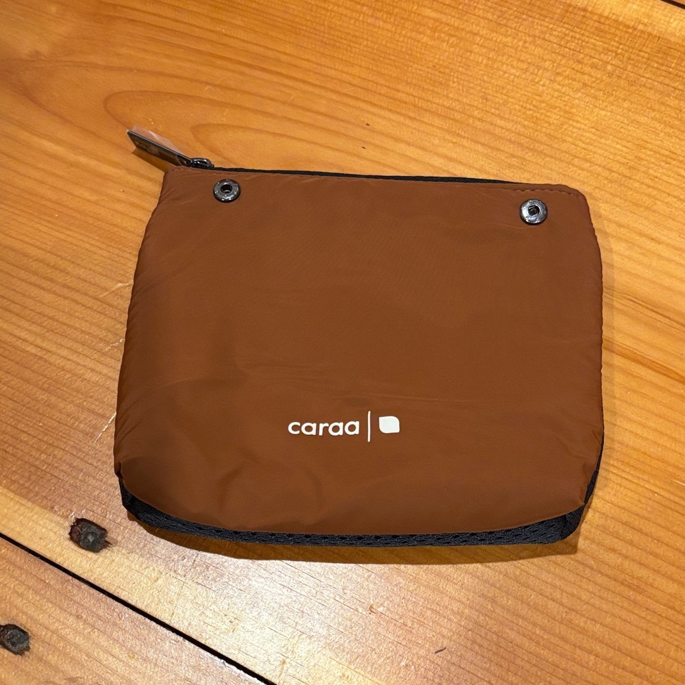 New! CARAA Amber Charcoal Snappy Snap-Together Travel Pouch